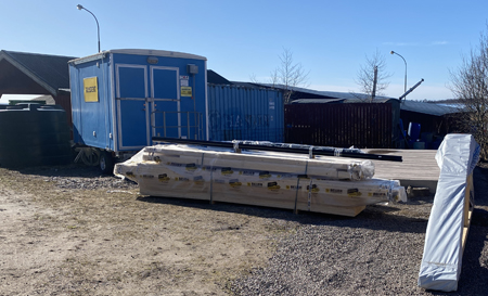 Förrådet under uppbyggnad